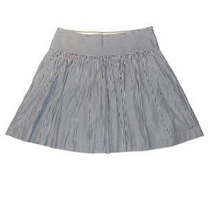 Gap Sz 12 100% Cotton Blue White Striped Skirt Nautical Full Blue A-Line Lined